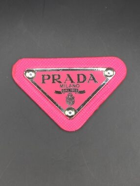 Hot Pink Prada Triangle Patch/Croc Charm